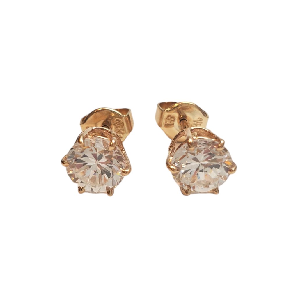 14k Yellow Gold Cubic Zirconia Earrings #17567